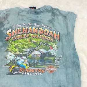 Harley Davidson Muscle Tee Tank Top Men’s XL Blue Ridge American Skull Vintage